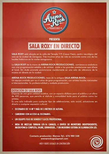 Arena Rock en Sala Roxy
