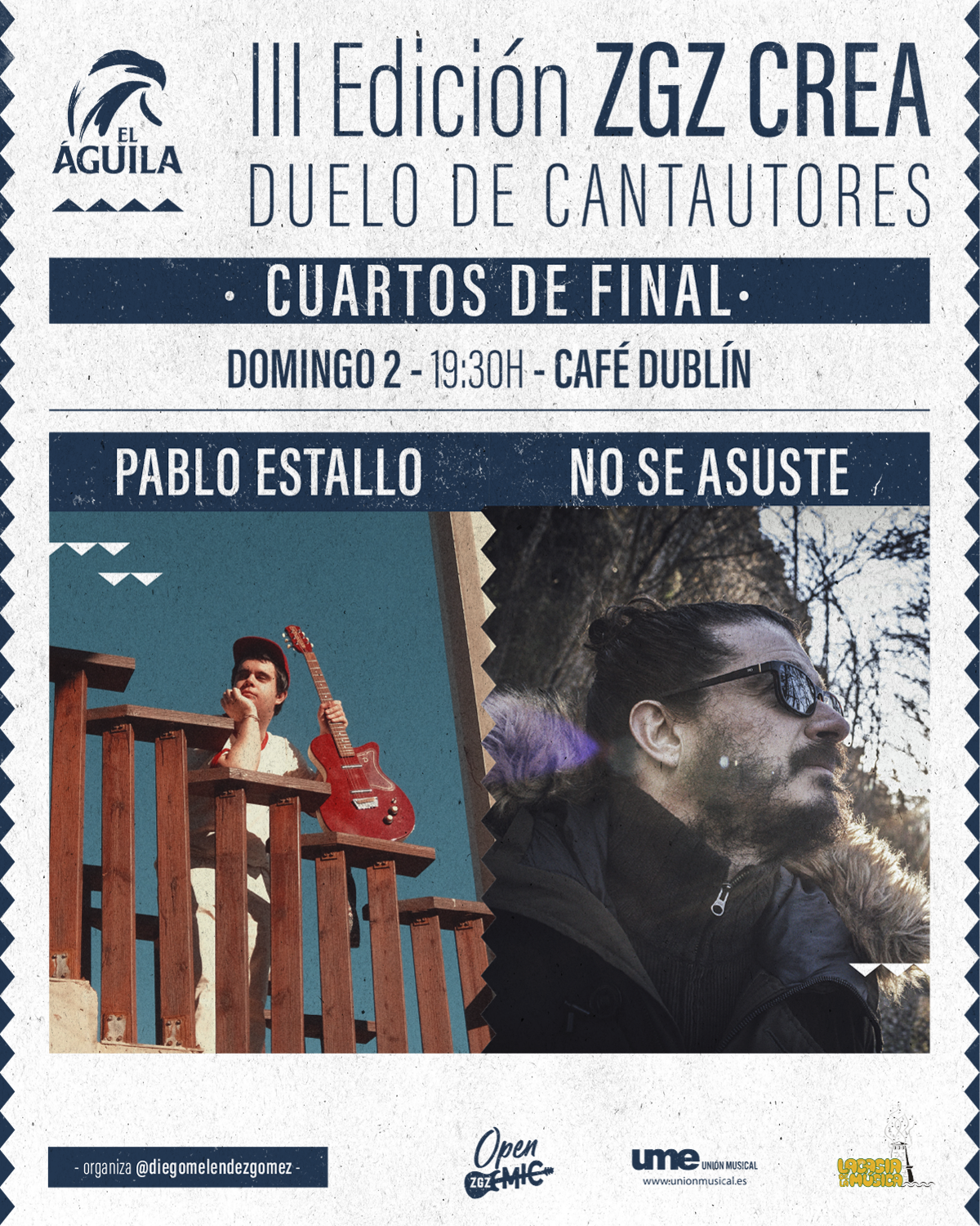 2 de junio en Café Dublín a las 19:30 Concierto de Pablo Estallo y No Se Asuste