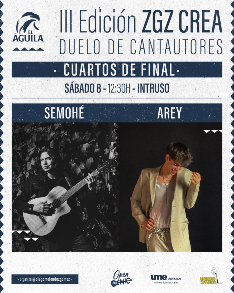 Sábado 8 de junio a a las 12.30h en Intruso, actuarán Arey vs. Semohé